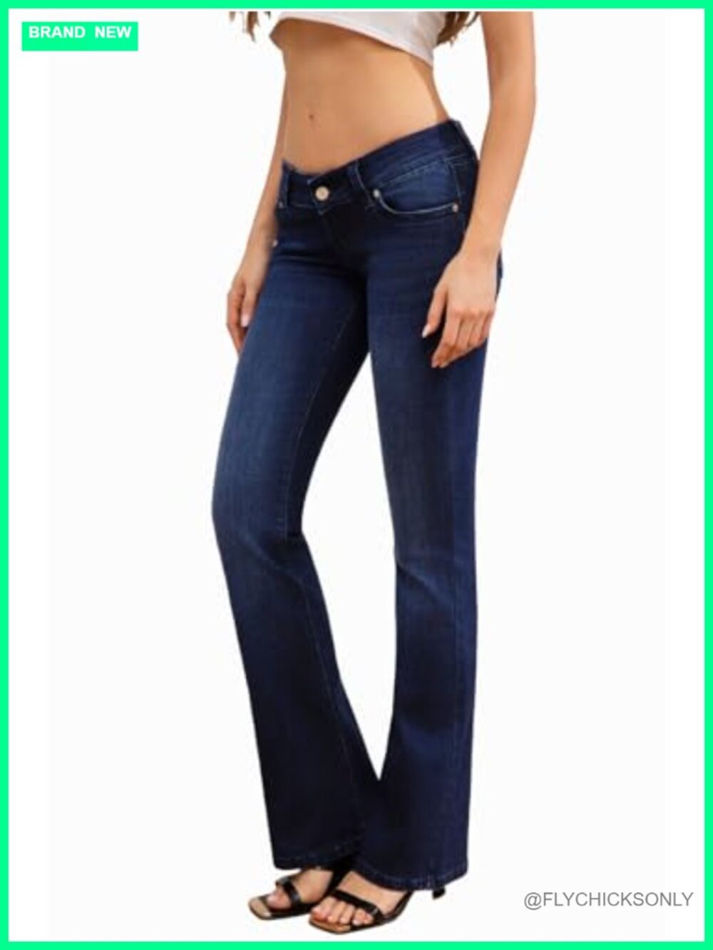 Women's Super Low Rise Bootcut Stretch Denim Jeans Y2K Flared Pants